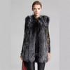 New Women's Mid-Length Faux Leather Coat with Faux Fox Fur Collar - Thickened European Style Fashion for Autumn and Winter