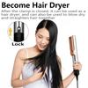 2 IN 1 Professional Hair Straightener & Hair Dryer Handheld Heat-Up Hair Flat Iron Negative Ion Iron Long-Lasting Styling Tool
