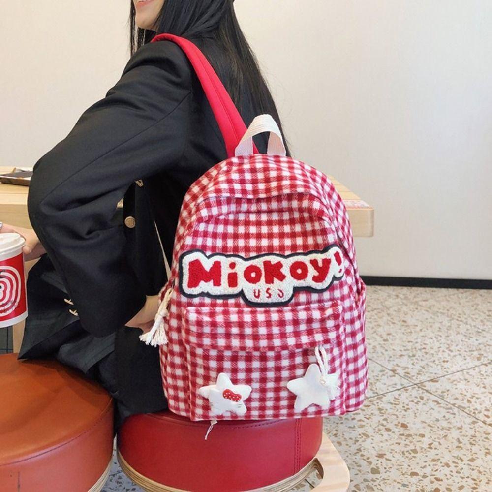 Kawaii Cute Backpack Nylon Cartoon Schoolbag Lightweight Large Capacity Shoulder Bag Student