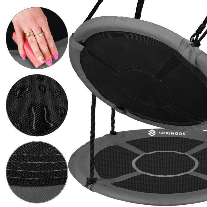 Κούνια κήπου - SPRINGOS - Κούνια φωλιά - Διάμετρος 110 cm - Χωρητικότητα 150 kg - Χρώμα Μαύρο