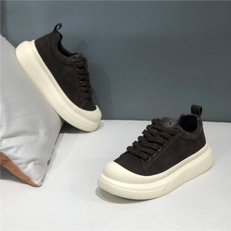 

Winter simple thick baseplate shoes comfortable casual shoes black low-top shoes zmd 43 коричневий