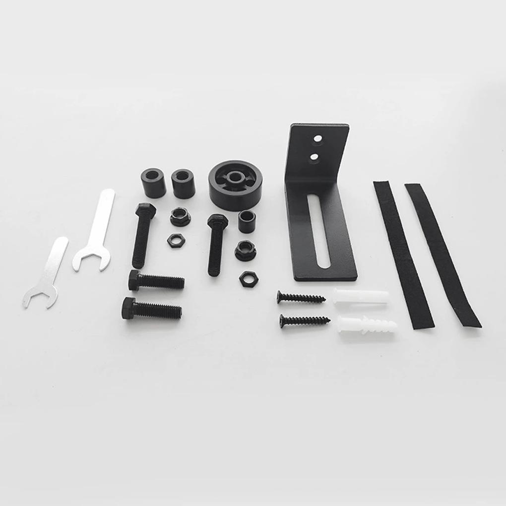 Neue leise Schiebescheunentor-Bodenführung, verstellbar, bündig montierbare Bodenrolle mit Stahlrahmen, Türrolle Schwarze Rolle Schiebe
