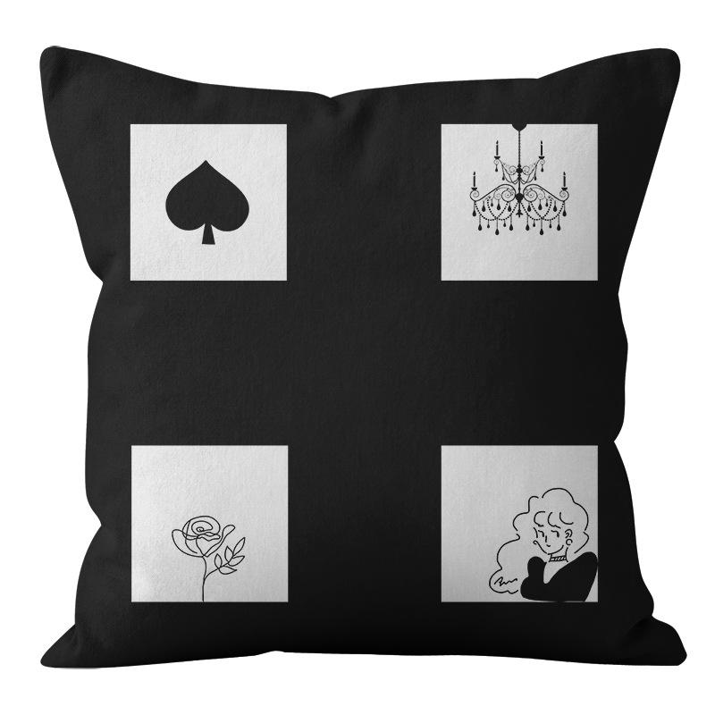 

Скандинавский Простой Черно-Белый Геометрический Абстрактный Наволочка для Подушки Домашняя Подушка для Дивана Наволочка 45 * 45Cm