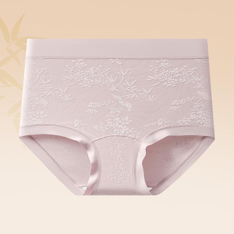 Big Size Ladies Spring and Summer New Style Relief Pure Cotton with Long Crotch High Waist No Mark Briefs