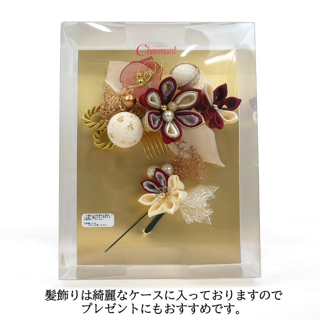 2-częściowa ozdoba do włosów Coming of Age Tsumami Graduation Pearl Hair Light 4 kolory zestaw, Furisode, ceremonia, KK-020 Craft, ceremonia, yukata, koronka, koraliki,