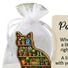 Garden Cat Pocket Hug 2D Cute Cat-Shaped Figurine with Inspirational Positive Card Pocket-Sized Comfort Keepsake for Friends Family