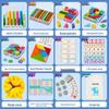 First Grade Math Teaching Aid Set with 3D Geometric Figures and Arithmetic Tools