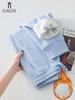 Women's GAGN Winter Blue Fleece-Lined Warm Loose Sport Sweatpants