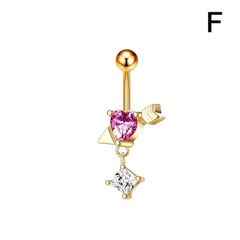Zirkon Herz Bauchnabel Nagel Piercing Gefälschte Bauchnabel Ring Körper Schmuck Für Frauen