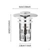2x Sink Drain Strainers Bathroom Stoppers,Stainless Steel,with Filter Basket Hair Catcher for