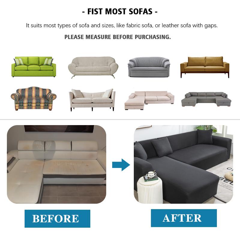 Solid Color Corner Sofa Cover Elastic Thin Fabric Sofa Covers for Living Room Pets L shape Sofa Need Order 2 pieces Slipcover