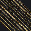 No Fade 1M 2Meter Stainless Steel Gold Plated Lips Chains DIY Chain for Needlework Necklace Bracelet Jewelry Making Accessories