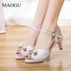 Women's Peep-Toe Heels Ankle Strap Buckle Sandals Rhinestone Bow Party Footwear Elegant Dress Shoes Comfortable Fashion Sandals