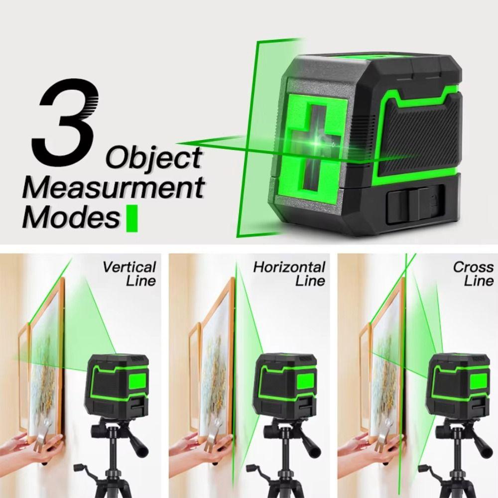 Horizontal Vertical Line Measuring Laser Ruler 2Line Laser Level Measuring Tool Household