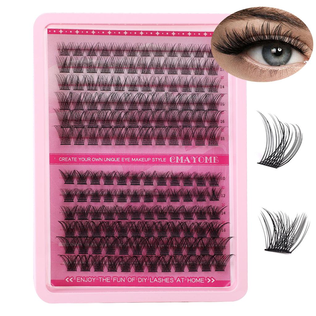 Thick False Eyelashes 10-18Mm Single Tuft Hair With Eyelash Glue Set