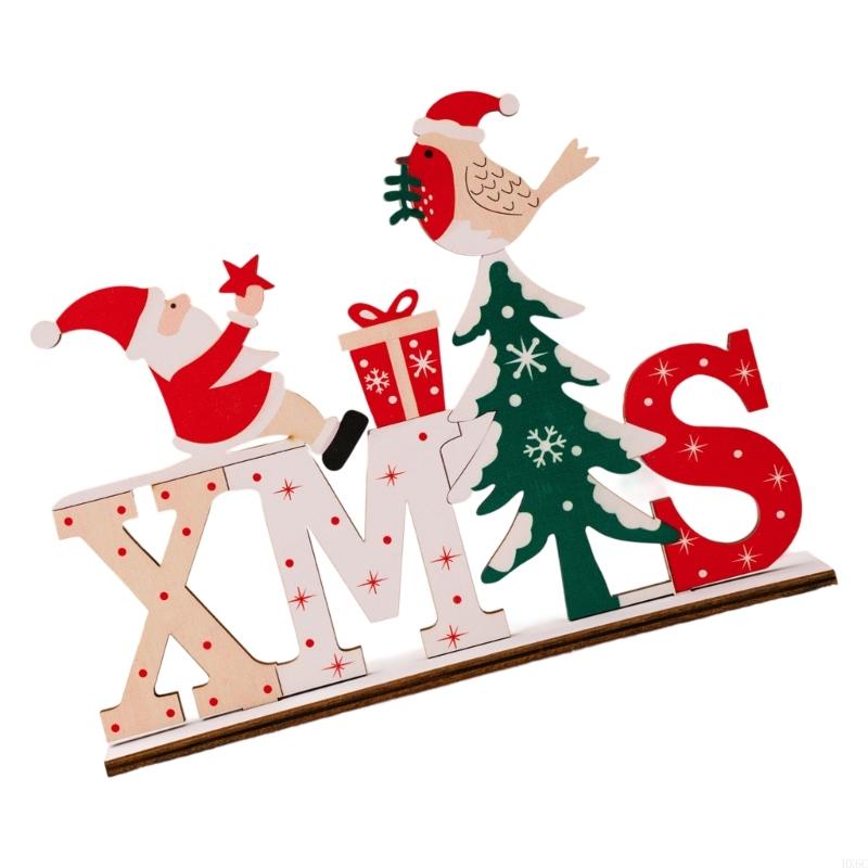 Wooden Alphabets Display Holiday Table Centerpiece Durable Natural Ornament HX6C