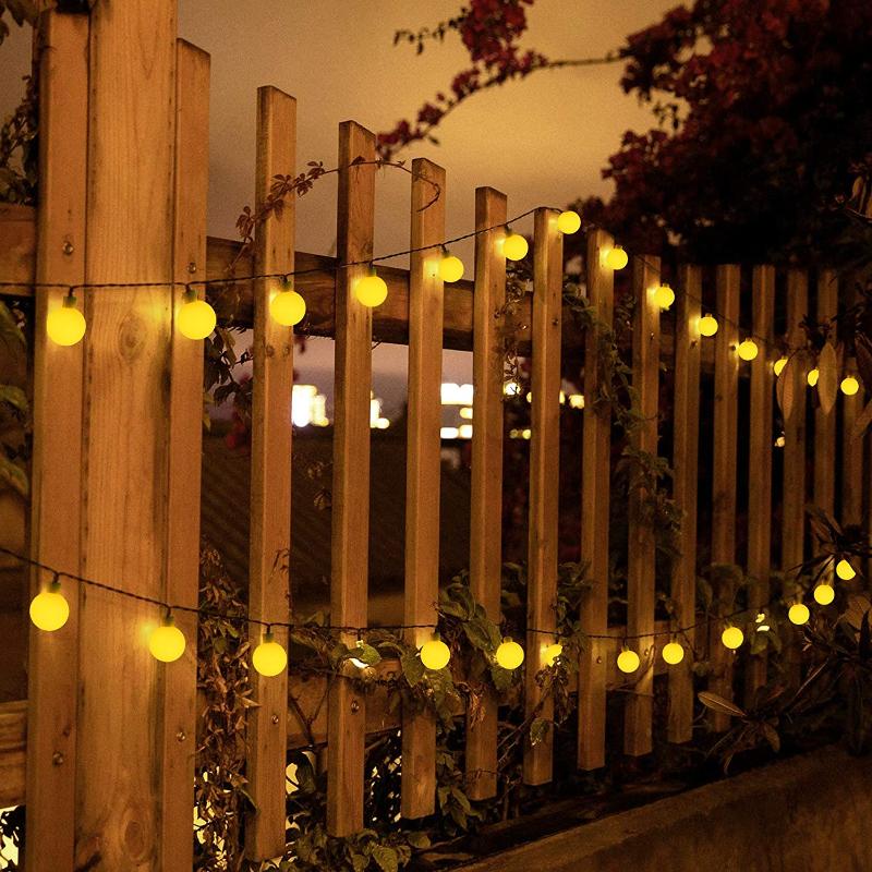 Guirnalda de luces solares para acampar al aire libre 200 Led pequeña bola de luz jardín decoración de fiesta de Navidad impermeable solar luz de cuento de hadas decoración del patio