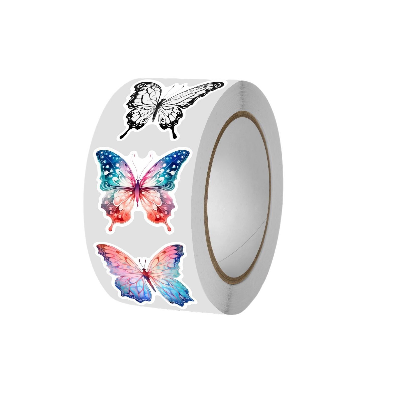 

500 наклеек, бабочки, наклейки, высокая эстетика, изысканность, красочные узоры, декоративные конверты, подарочная упаковка, запечатывающие наклейки Pack of 1