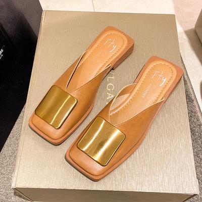 Letné ploché topánky Mules Papuče Móda Sandále Slingback Nový trend Topánky so štvorcovou špičkou Dámske Neformálne Útulné šmýkačky Ženy Žabky
