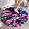 Classic Japanese-style Cartoon Demon Slayer Round Rug, Home Soft Decorative Anti-slip Yoga Mat and Chair Mat, Outdoor Floor Mat Carpet K27