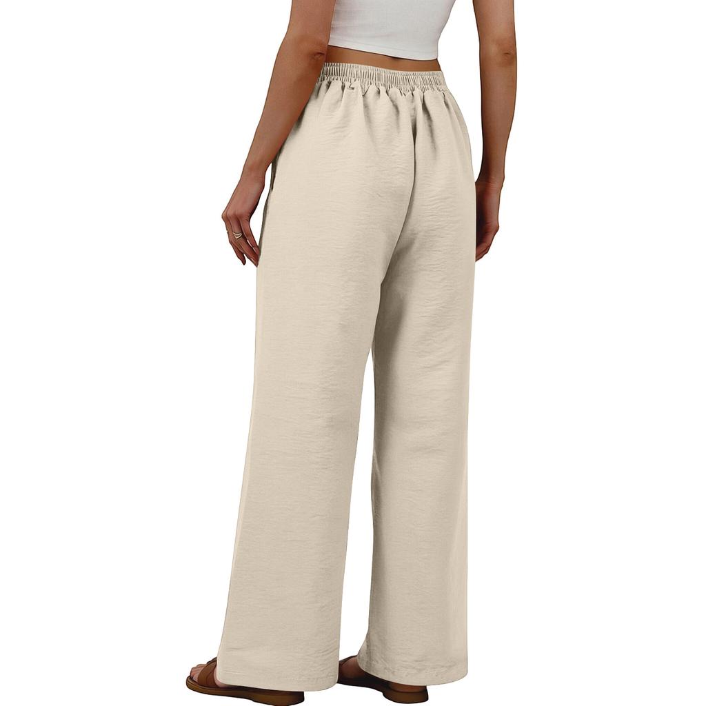 Women's Loose Wide-Leg Pants, Casual Loose Cotton-Linen Pants With Pockets