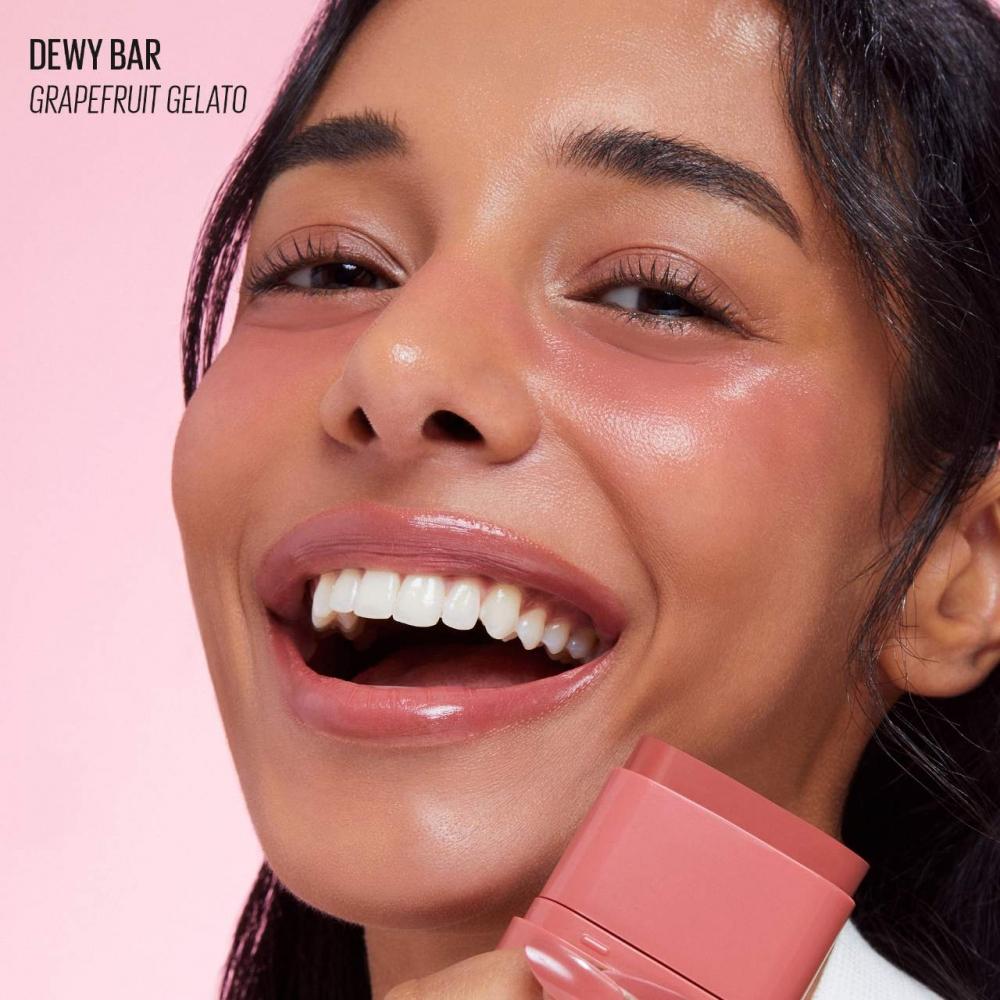 Kaja Dewy Bar Blush   Lip Balm 0.35 Oz   10 G Grapefruit Gelato Dusty Rose
