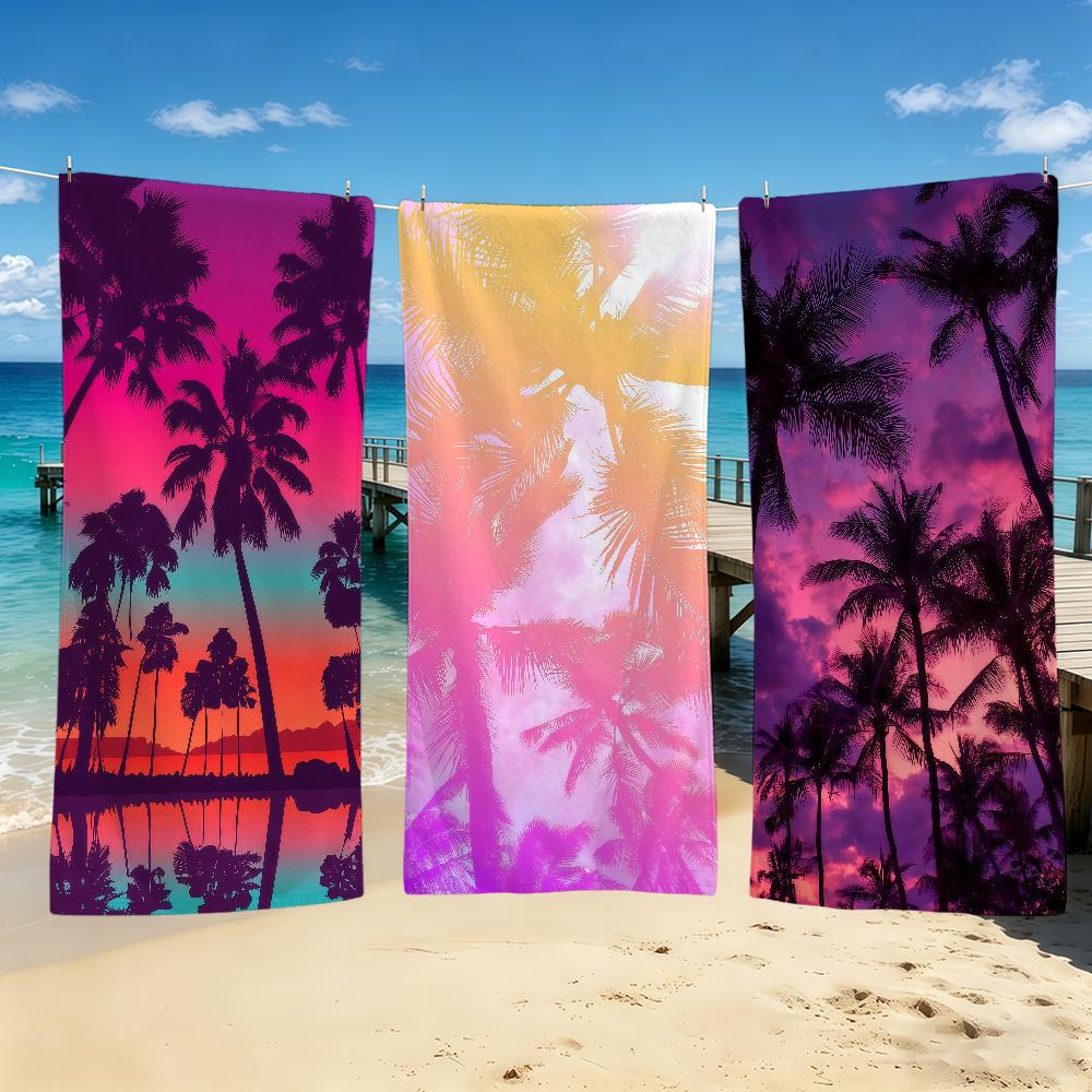 Towel For Outdoor Camping Beach Towel Super Coconut Tree Absorbent Quick-Drying Tropical Summer Towel