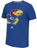 Adidas Kansas Jayhawks Royal Synthetic Super Logo Climalite T Shirt