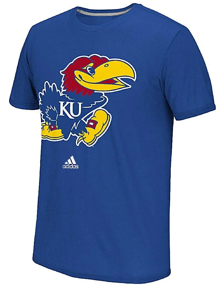 Adidas Kansas Jayhawks Royal Synthetic Super Logo Climalite T shirt 2XL