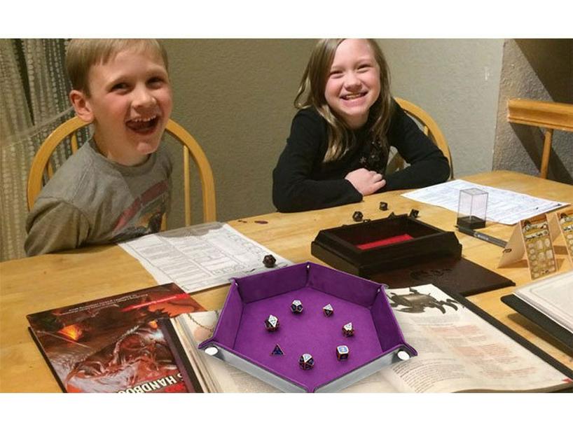 Hexagonal Velvet Foldable Dice Storage Tray