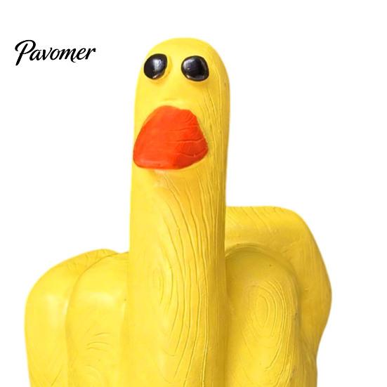 Handbemalte Harzfigur Lustige Mittelfinger-Entenfigur, Handbemalte freche Statue, Wetterfest Innen Außergewöhnliche Heimdekoration Außen