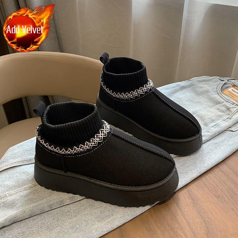 Fashion Winter Round Toe Platform Women's Snow Boots 2025 New In Padded Hot Ladies Shoes On Promotion Goth Chic and Elegant Sock Booties