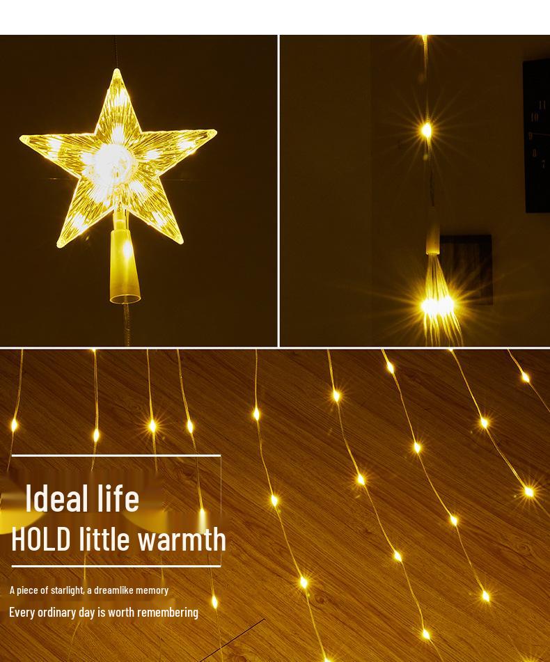 LED Star Waterfall Lights Outdoor Christmas Courtyard Decoration