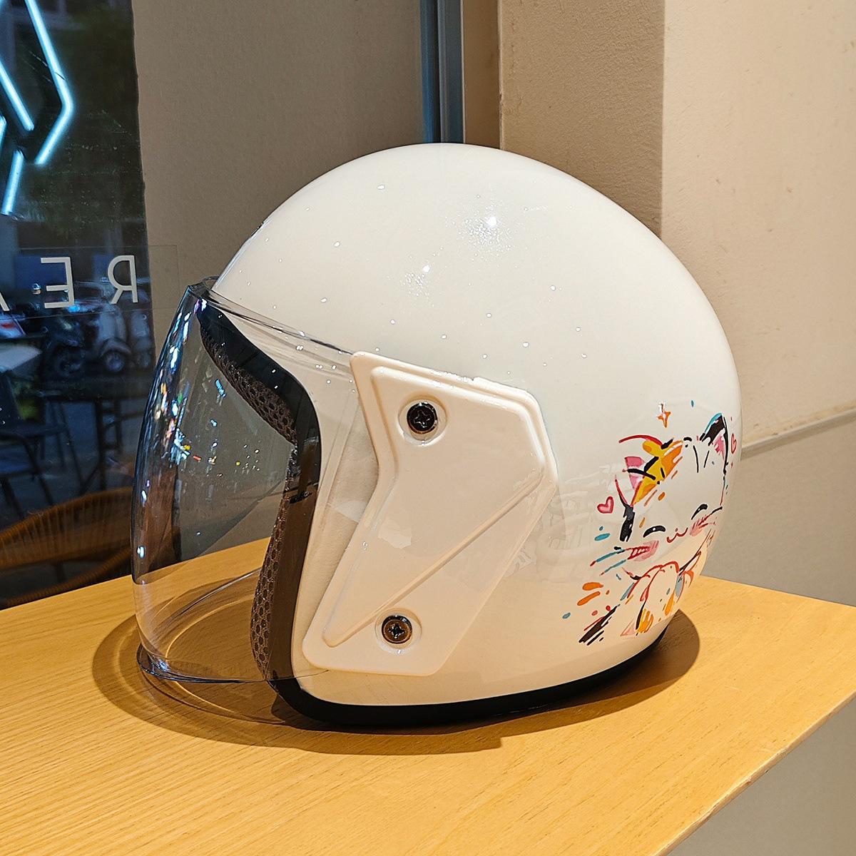 Helmet autumn and winter warm windproof and cold electric vehicle safety helmet One size fits all
