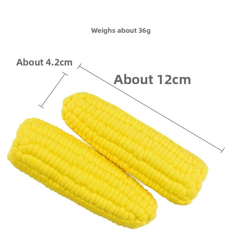 New Pet Vocal Toy Latex Corn, Durable Teething Dog Toy Simulation Corn