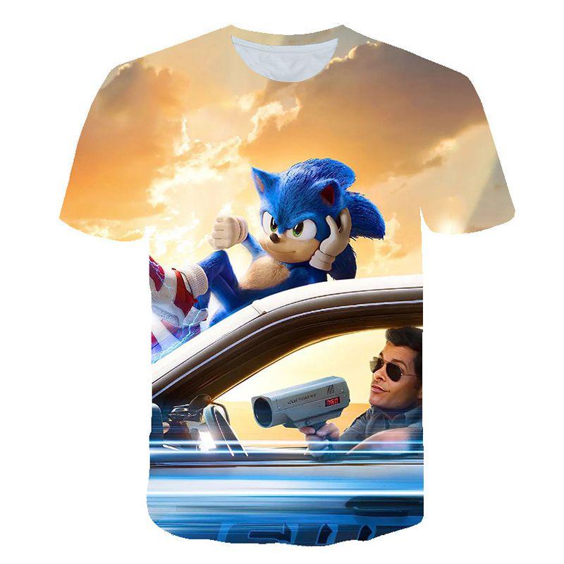 Vibrant Sonic The Hedgehog Printed T-shirt For Kids With Short Sleeves And Comfort Fit