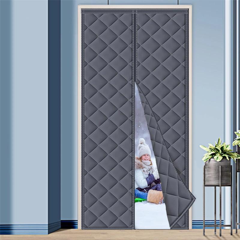 Magnetic Thermal Insulated Door Curtain Energy-Saving Privacy-Protecting Windproof Waterproof Cotton Curtain for Heater Room