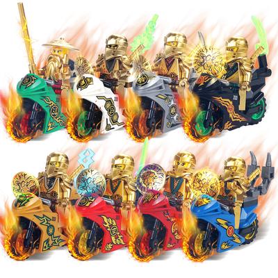 Movie Action Gold Mini Figures With Motorcycle Building Blocks Toys Bricks Model Boys Kids Christmas Gifts