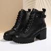 Ankle Boots for Women Large Size Motorcycle Boots Increase Fashion Leather Rubber Boots Women Spring Gothic Shoes