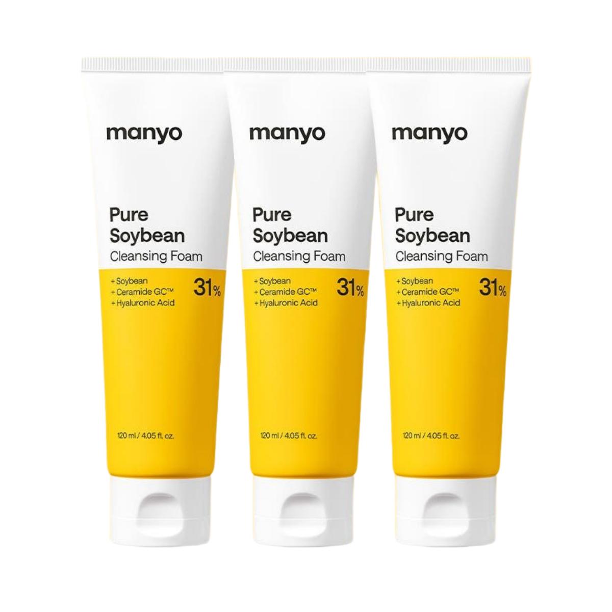 ma:nyo Pure Soybean Cleansing Foam Daily Deep Moist Cleanser 120ml Triple Pack