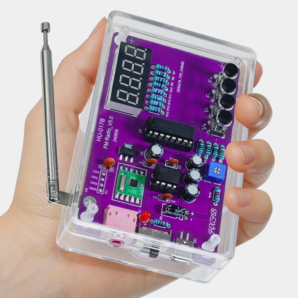 FM Radio Module DIY Kit with Clear Display and Custom Audio Settings