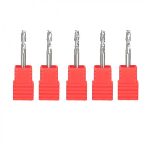 5 Pack 2 Flute End Mill 1/8" Diameter 1/2" Cut Length 1-1/2" Overall Length