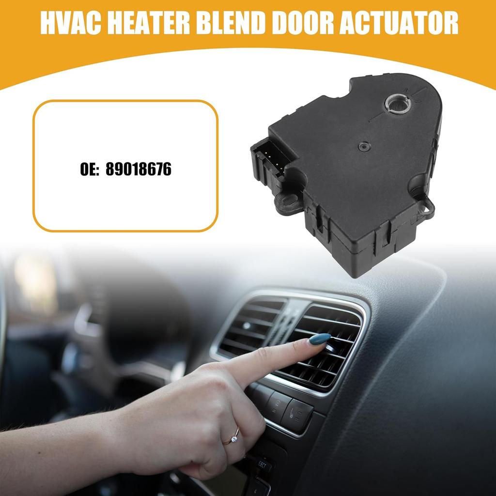 HVAC Heater Blend Door Actuator No.89018676 - Car Air Door Actuator Replacement - for Chevrolet Trailblazer 2003-2009 Plastic Black - 1 Pc