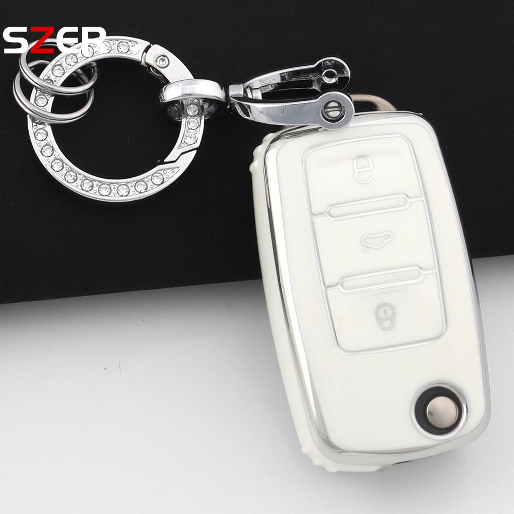 For Vw Volkswagen Polo Tiguan Passat B5 B6 B7 Golf 4 5 6 Mk6 Jetta Lavida Skoda Octavia Seat Leon Altea Tpu Car Key Case Cover