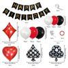 Black Casino Theme Party Decorations Red Balloon Garland Arch Poker Foil Balloons  Men