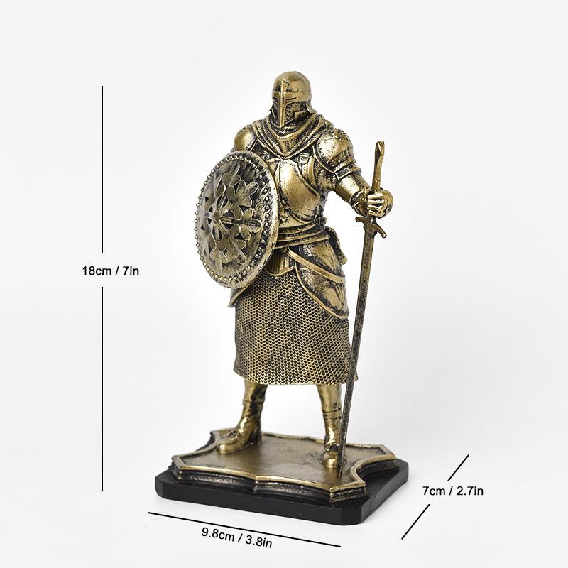 Nordic Retro Guard Resin Knight Ornament Creative Home Living Room Office Crafts Ornament