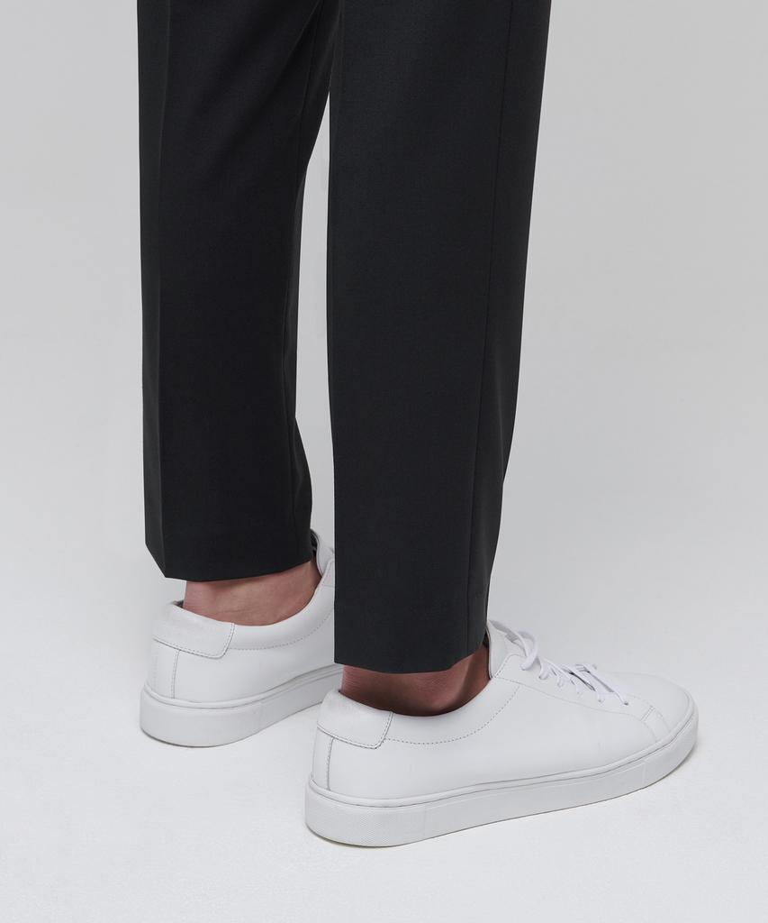 MUSINSA STANDARD Lightweight Skinny Hidden Elastic Waist Crop Slacks [Dark Gray]