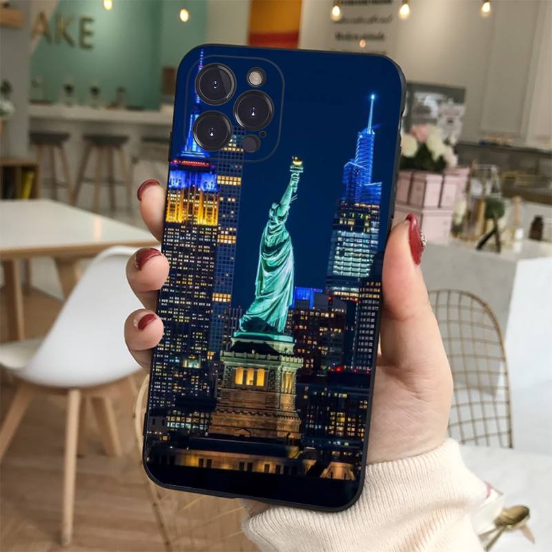 

New York City Times Square Phone Case For iPhone 14 11 12 13 Mini Pro Max 8 7 6 6S Plus X SE 2020 XR XS Funda Case iphone 12 mini