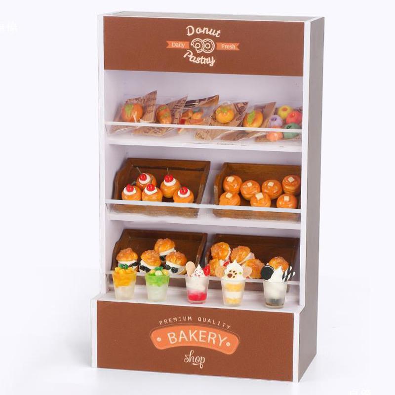 1:12 Dollhouse Cake Cabinet Dessert Shelves Miniature Food Play Miniature Toys Mini Model Play House Hand Diy Small Ornaments
