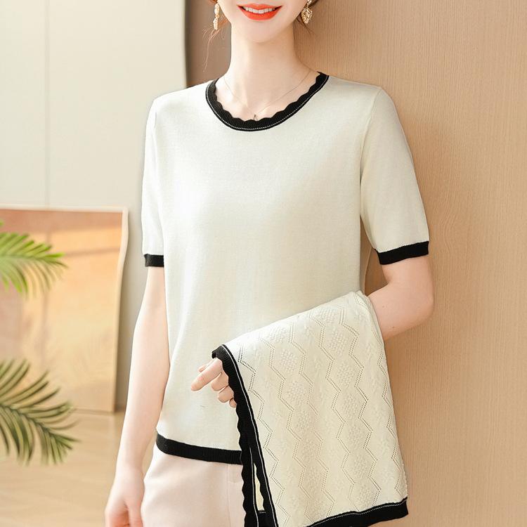 Fashion Women's Spring and Autumn Thin Cardigan, Top, Middle-aged Mother Spring Knitted